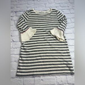 White + Warren Cream and Gray Knit Tunic/ Top. Size Medium.